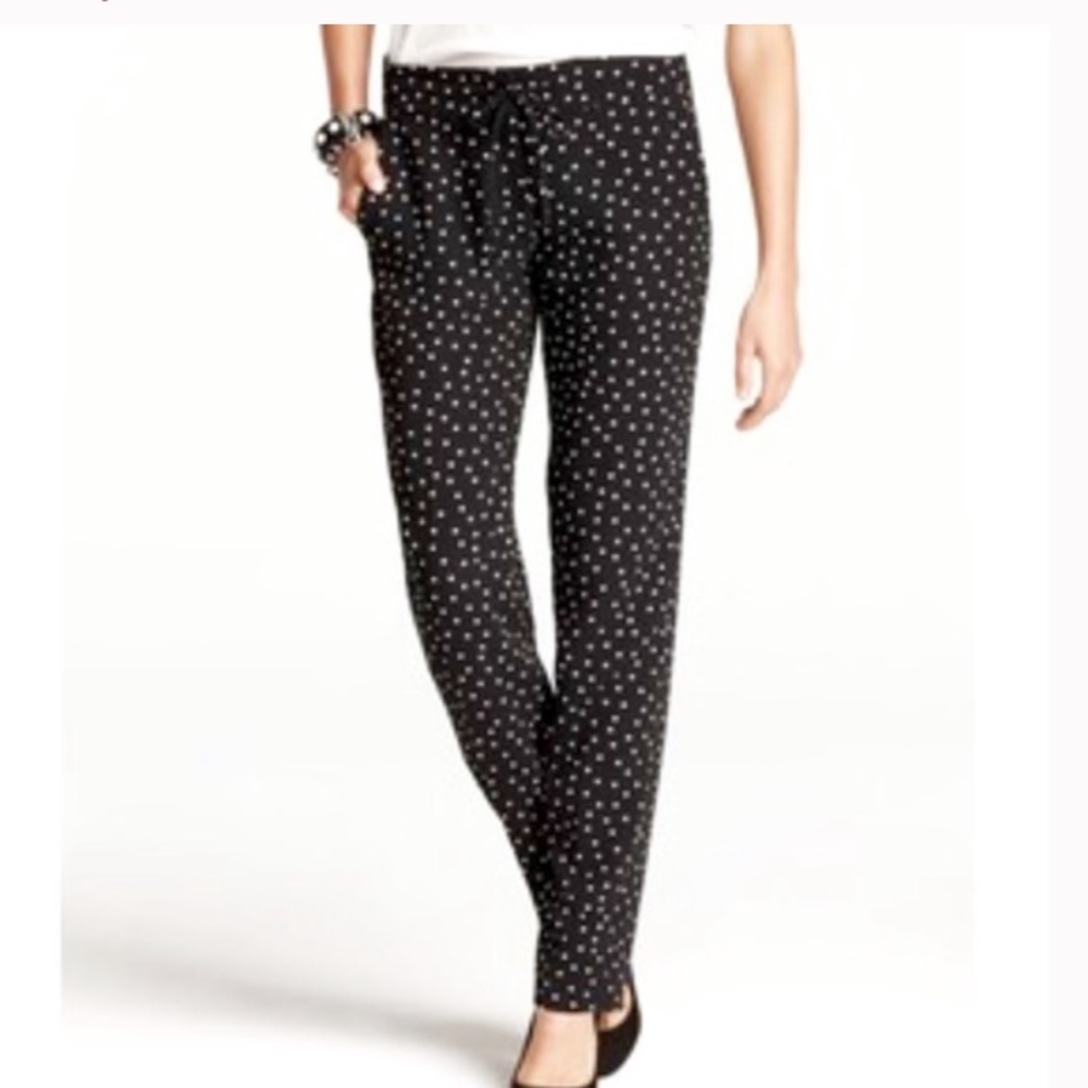 Ann Taylor Black & White Polka Dot Pants